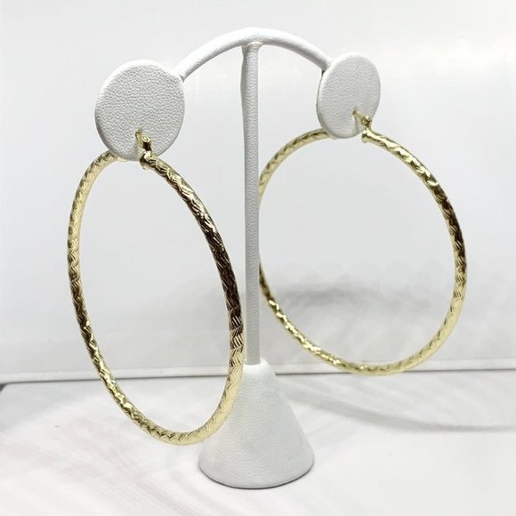 Gold hoops, Gold jewelry, Earrings, Gold Filled, Large hoops, round - Picture 6 of 6